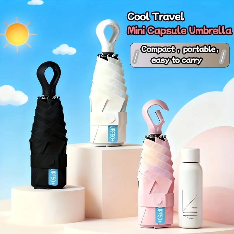 Portable Stylish Sun and Rain Umbrella with Enhanced UV Protection and Wind Resistance