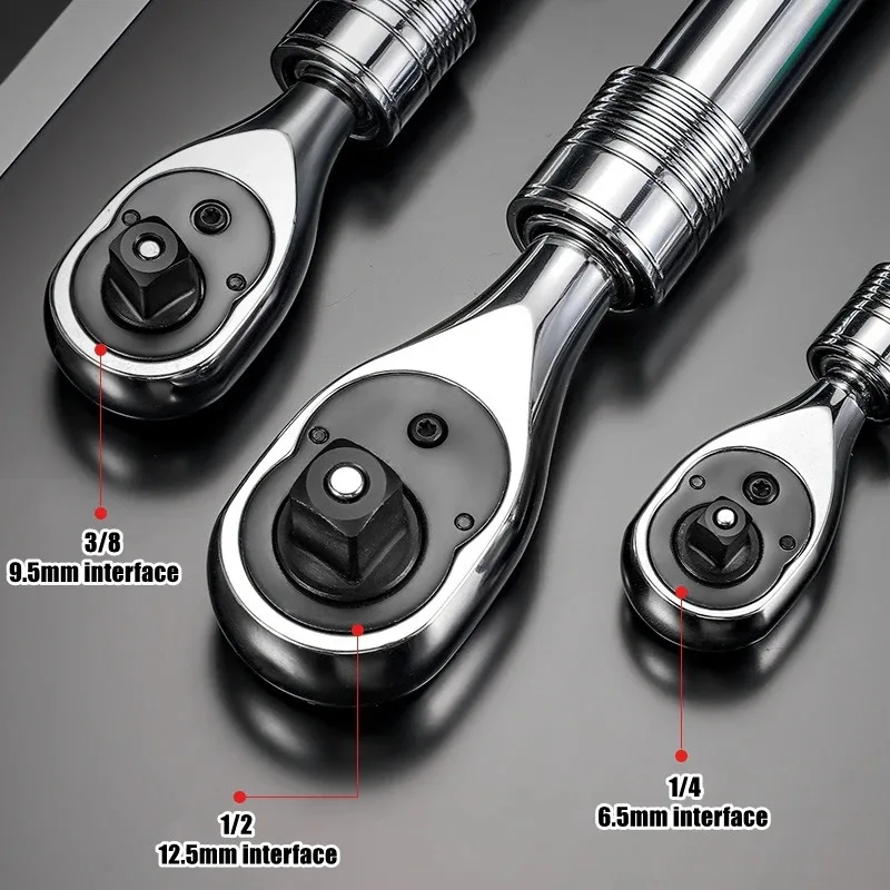 Telescopic Socket Ratchet Wrench for Automotive Repair Adjustable Head Ratchet Set 72 Tooth Quick Release Wrench Manual Tool