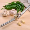 Stainless Steel Garlic Press Peeler Cleaning Brush Set Manual Ginger Garlic Press Garlic Chopper Kitchen Tool DIY Garlic Mincer 3