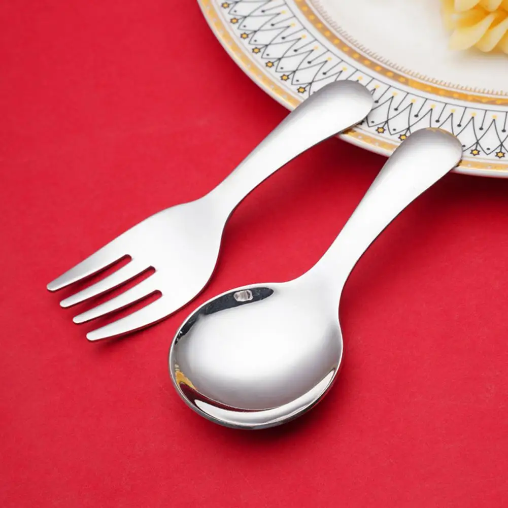 

Bpa-free Baby Spoon Premium Stainless Steel Baby Spoon Fork Set Short Handle Mirror Polished Food Grade for Ice for Kitchen