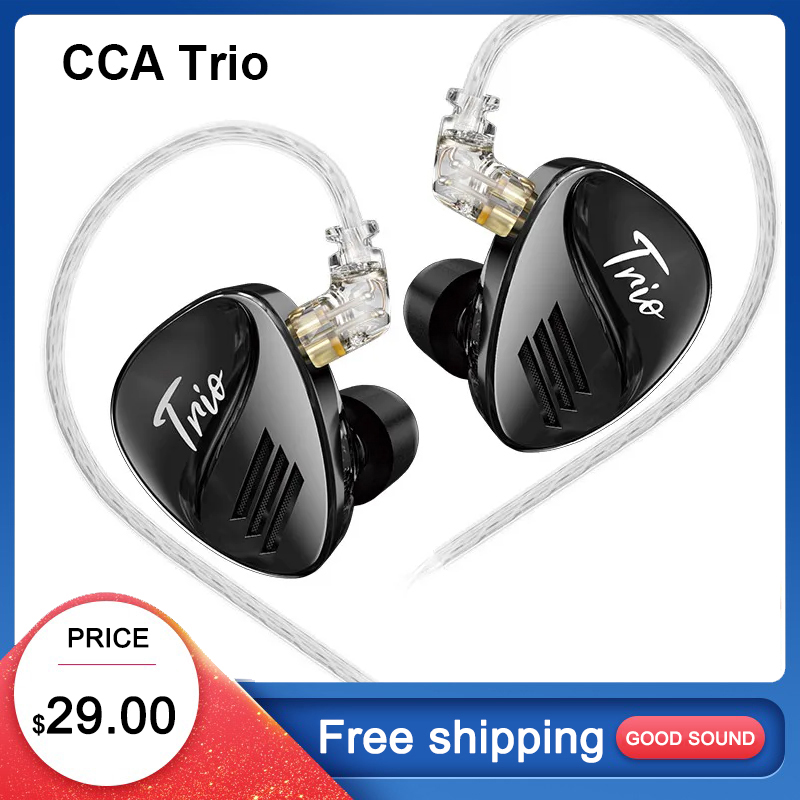 CCA Trio in Ear HiFi Earphone 3DD Dynamic High-end Tunable Earphones Monitor Headphone Cancelling Earbuds Bass Headsets