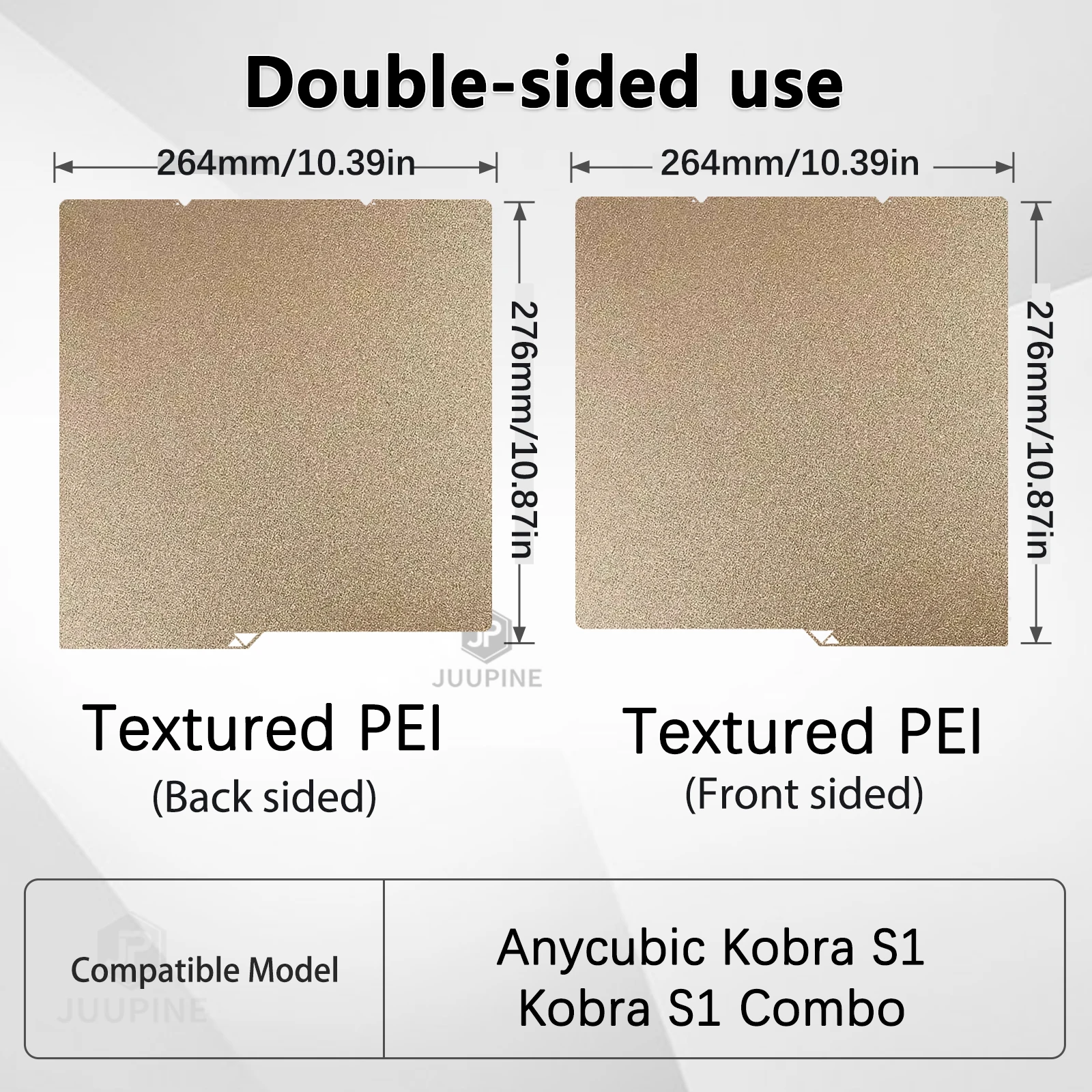 Piastra PEI+PEO 264x276 Mm Per Anycubic Kobra S1 Combo, Letto Riscaldato In Acciaio Molle, Flessibile E Antiaderente, Doppia Faccia