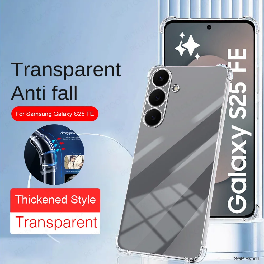 Anti-Yellow Transparent Shockproof Soft Back Cover - Clear TPU Case