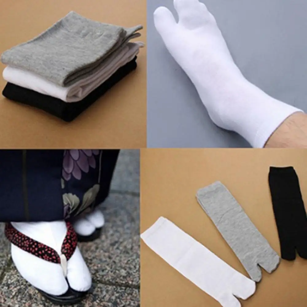 Japanische Kimono Flip-Flop Sandale Split Toe Tabi Ninja Geta Socken Faser zwei Finger Socken Männer Socken japanische traditionelle Socken