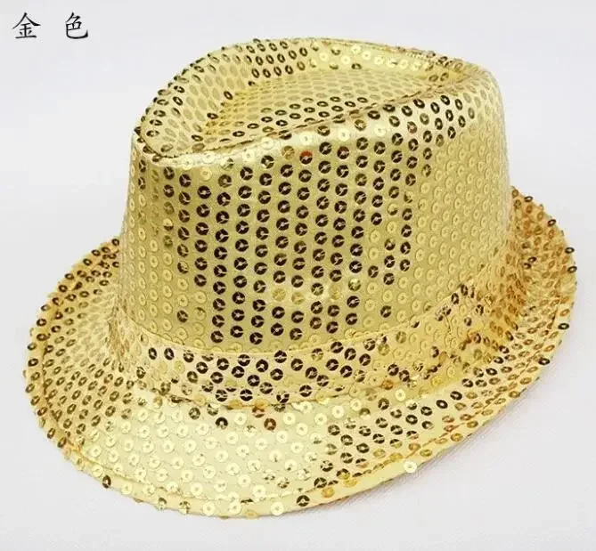 Stage Performance Sequined Hip-hop Hat Children's Day Dance Performance Jazz Hat Men And Women Festival Parties Sequined Top Hat