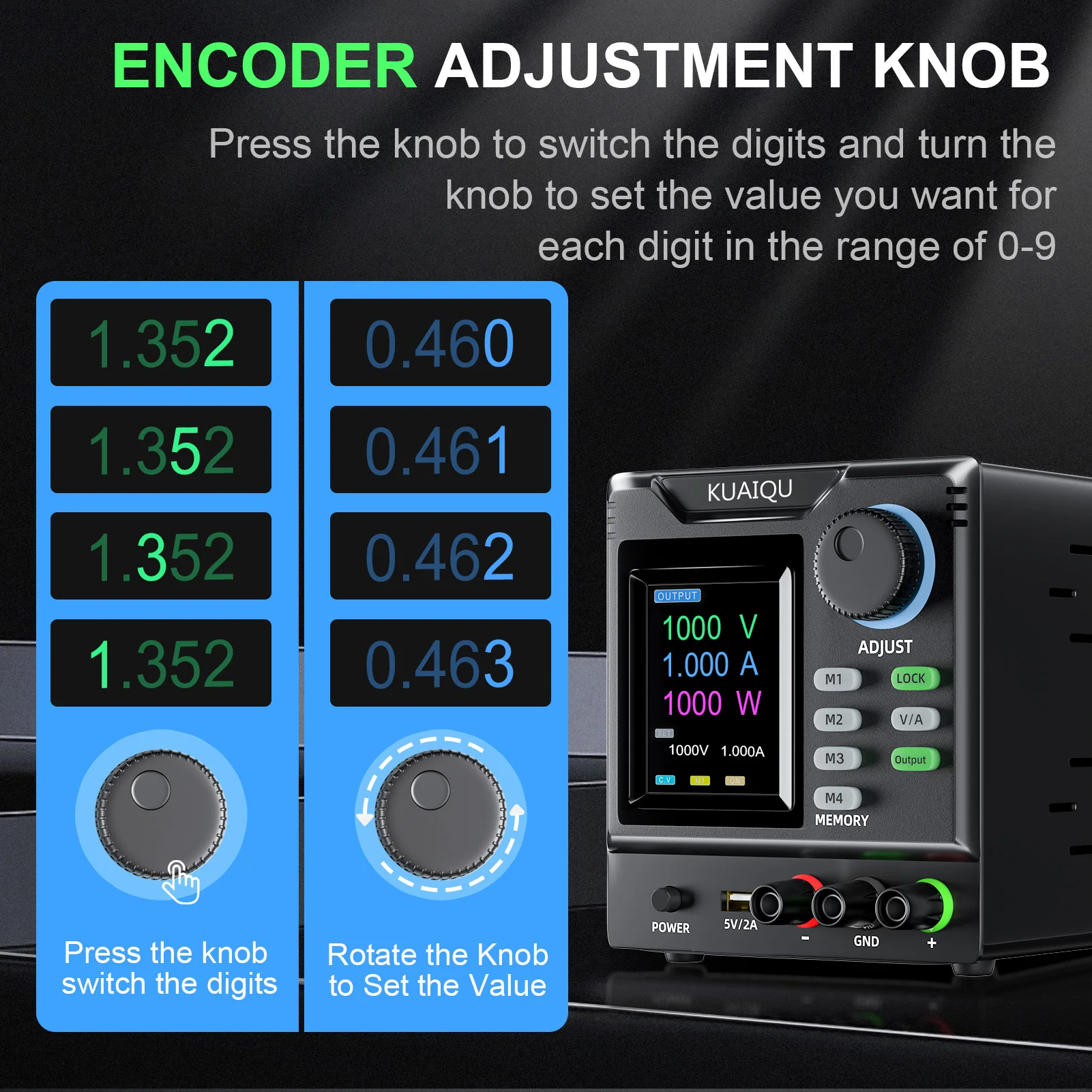 KUAIQU RS232/USB Fonte de alimentação DC programável ajustável 1000V 400V 300V 200V 600V1A 30V 10A Armazenamento de memória, saída, software PC - Imagem 4