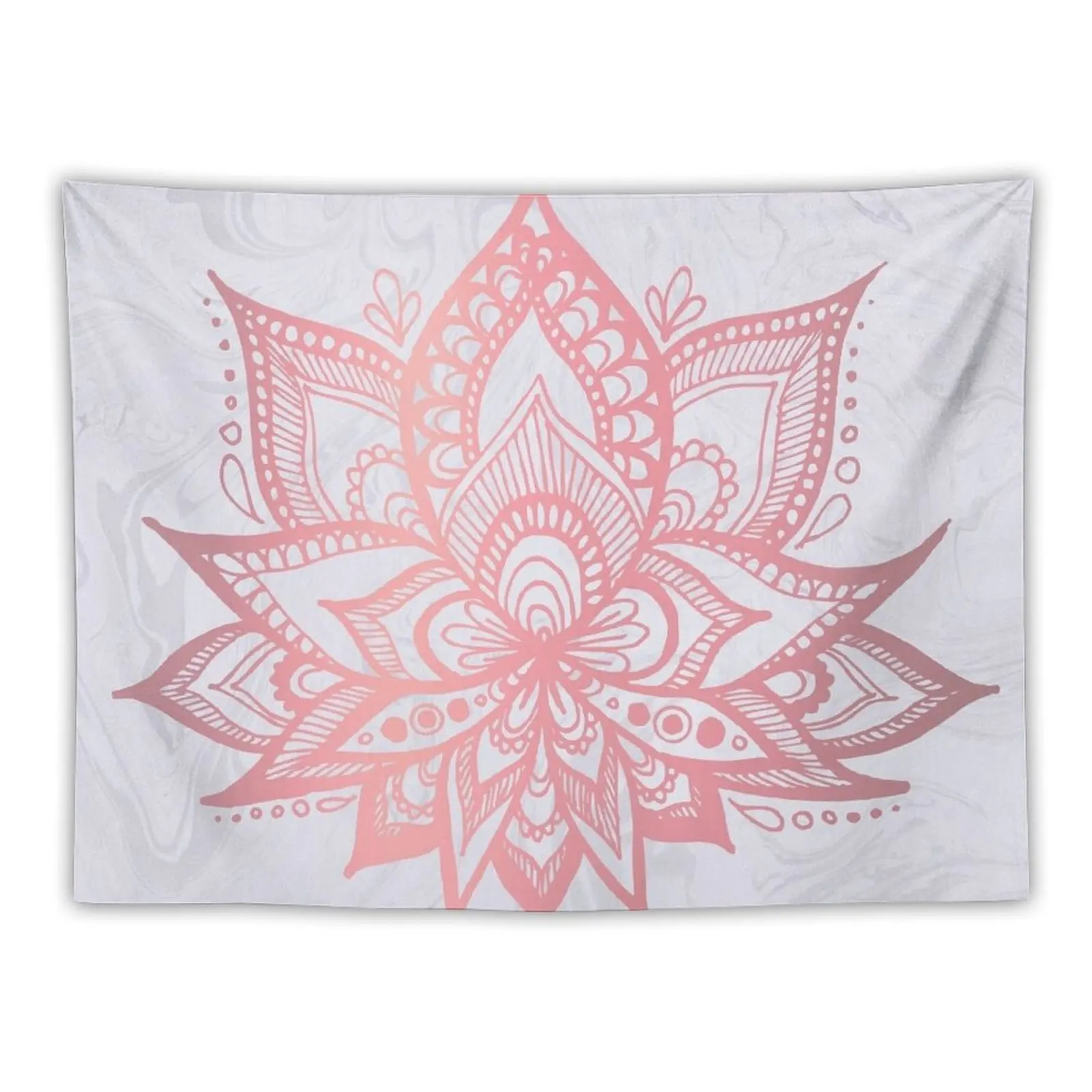 

Pink Lotus Flower on Marble Tapestry Aesthetic Home Decor Decor For Bedroom Tapestry