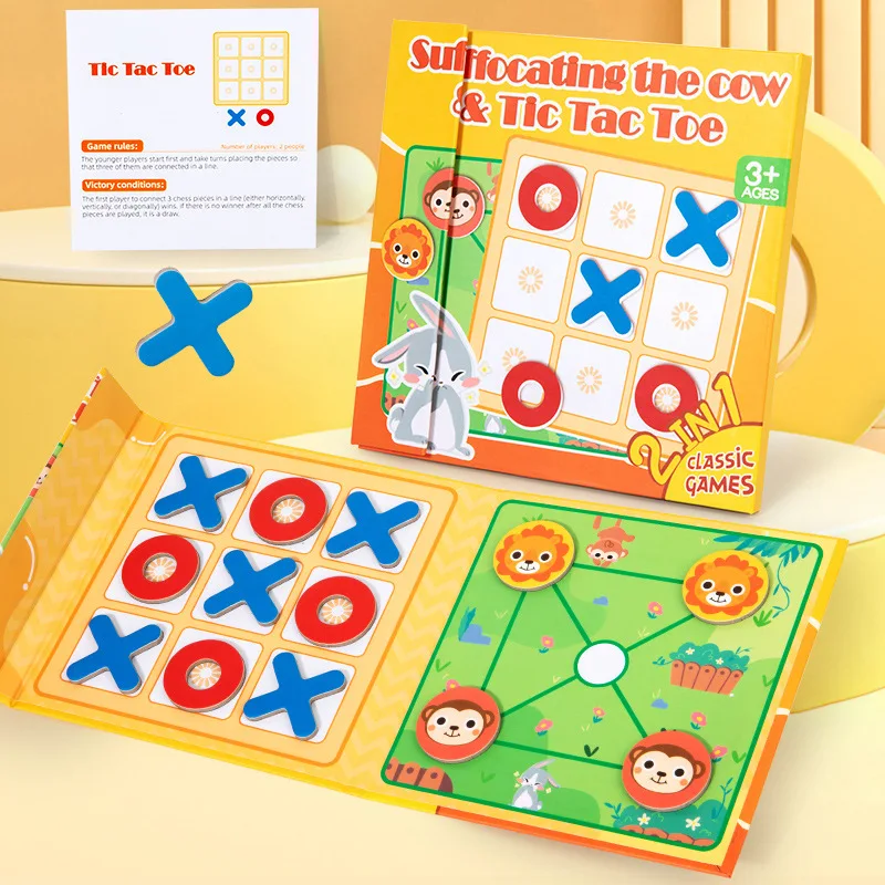 Children's Magnetic Tic-tac-toe Desktop Two-player Game Toys Baby Educational Thinking Training Chess Toys Early Education