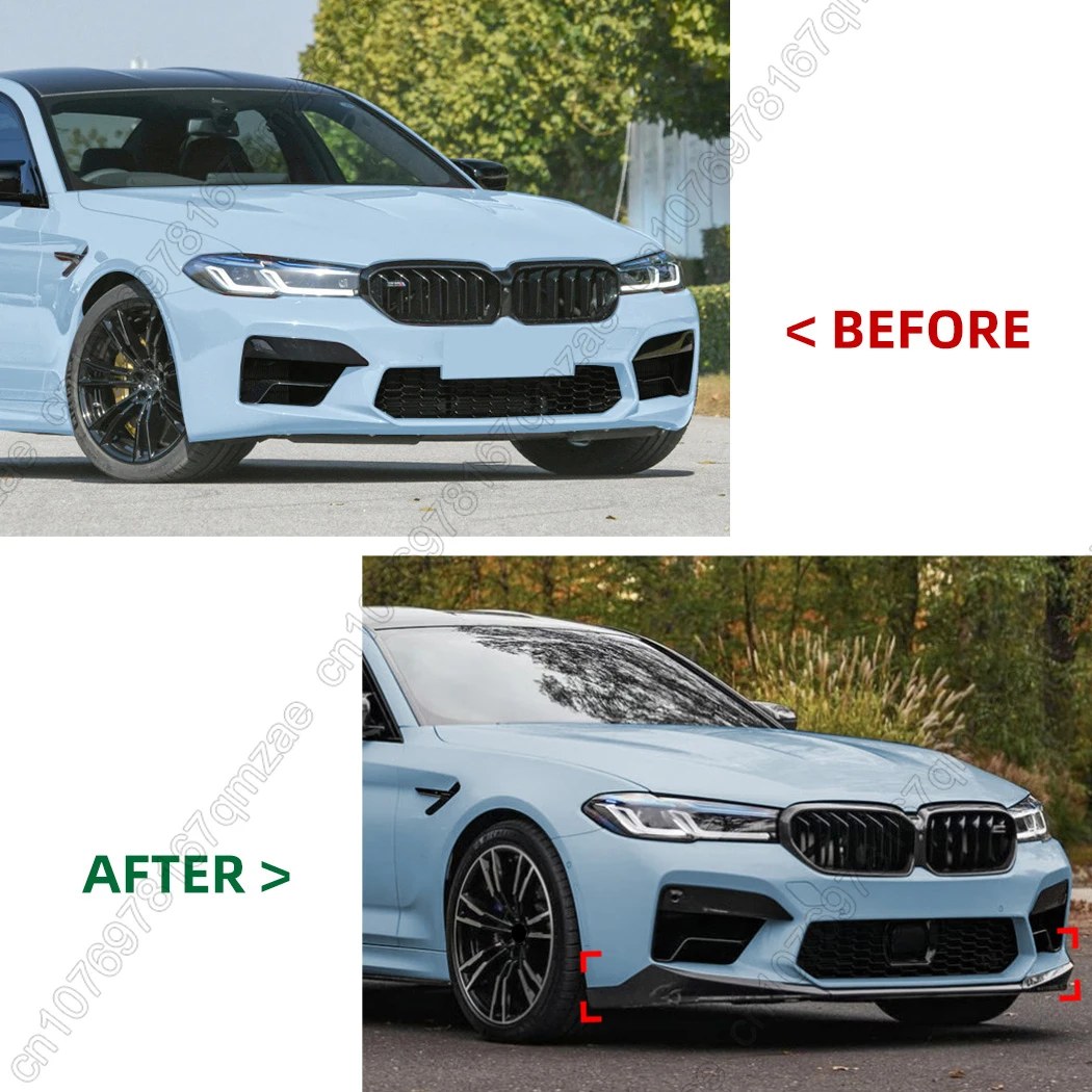 BMW M5 F90 페이스리프트 세단 4도어 2020 2021 2022 2023 2024용 프론트 범퍼 스포일러 립 글로스 블랙 보호 스플리터 튜닝 ABS