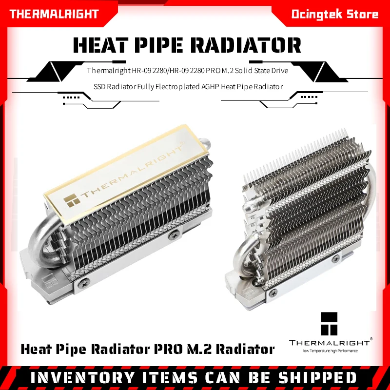 

Thermalright HR-09 2280/HR-09 2280 PRO M.2 Solid State Drive SSD Radiator Fully Electroplated AGHP Heat Pipe Radiator