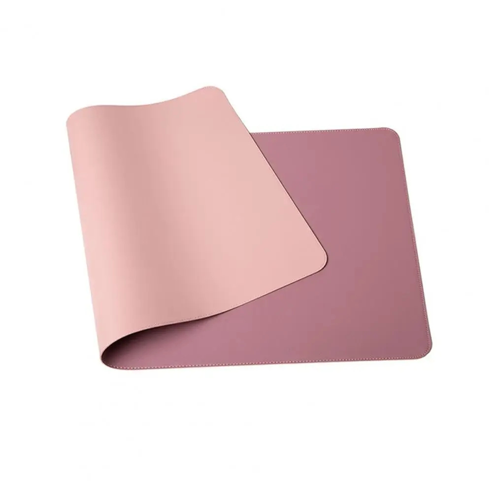 Mouse Pad Gaming Mousepad Stain Resistant PVC Strap Design Faux Leather Decorative Smooth Surface Desk Keyboard Mat