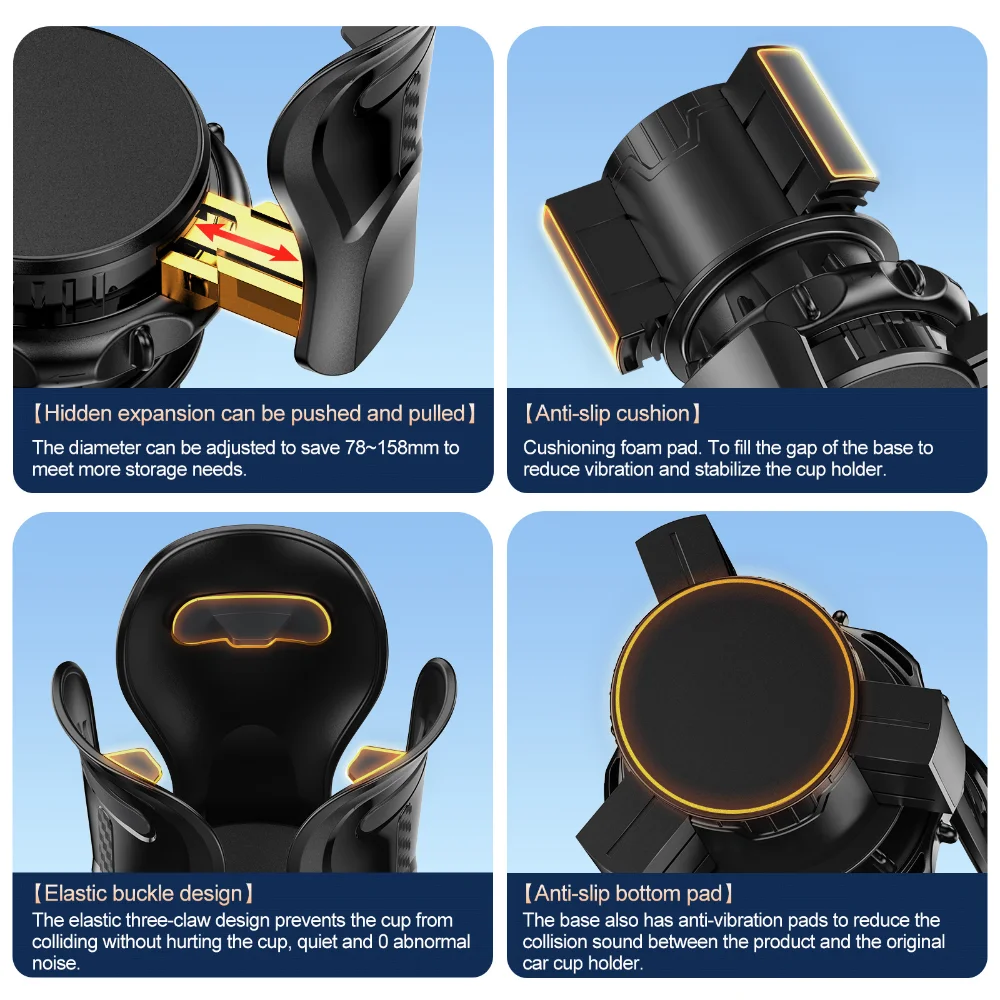 Multifunctional Adjustable Car Water Cup Holder New Car Central Control Water Cup Holder Scalable Car Cup Holder Beverage Rack