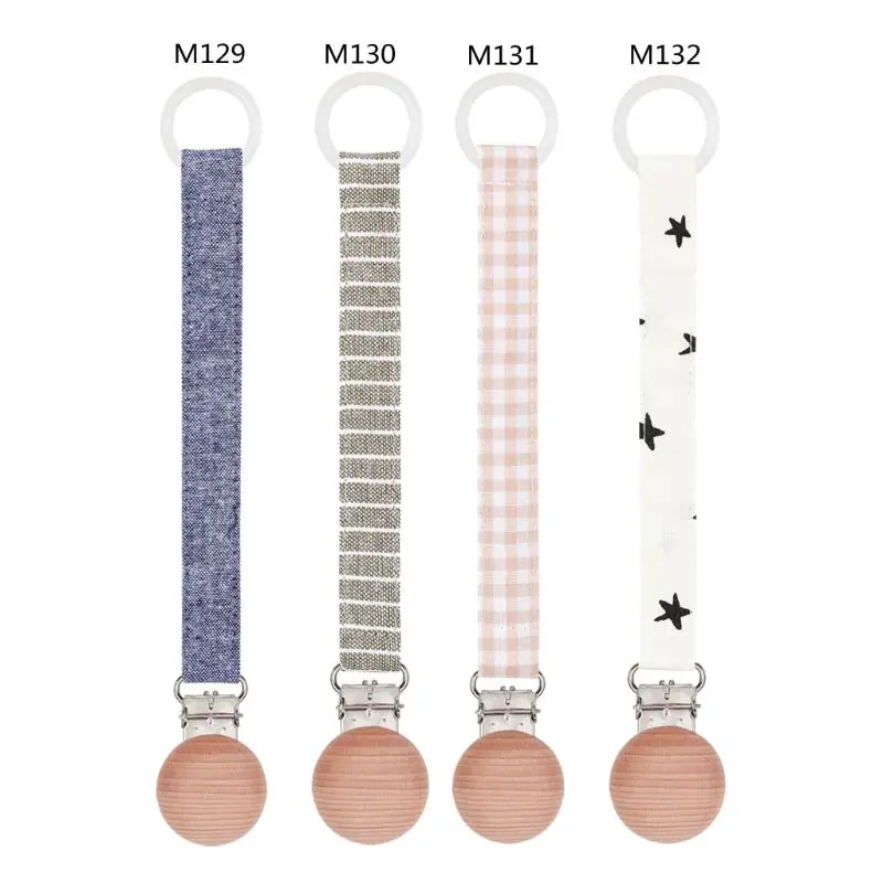 

C5AA Baby Pacifier Chain Cotton Clip Printing Cotton Baby Pacifier Holder