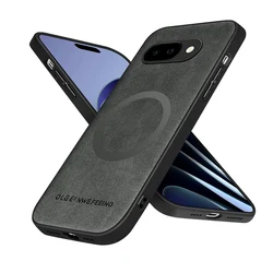 Enhanced Leather Magnetic Wireless Charging Phone Case - Magsafe Compatible Protective Cover - Google Pixel 8 Pro (Gray)