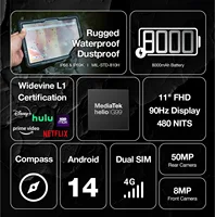 AGM P2 Active 11" FHD Rugged Tablet, IP68 Waterproof/Dustproof, 8GB RAM+256GB, Android 14, G99, Widevine L1 P2W Durable Pad 2