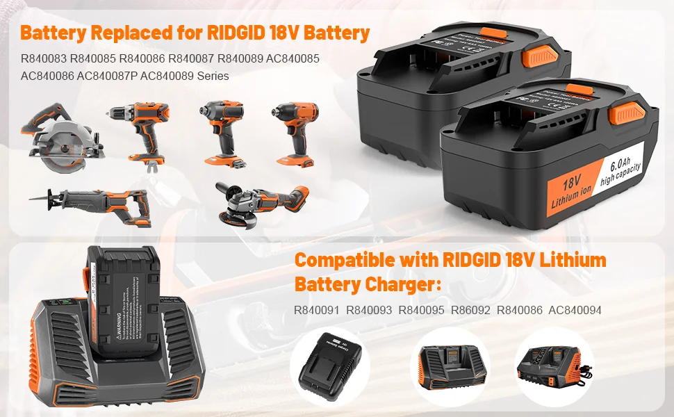 E-Power Power Tools Lithium Ion Battery 6Ah Pack Suitable For 18V