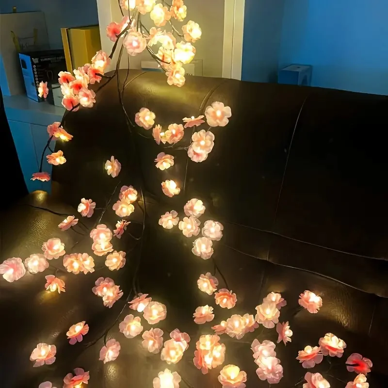 E5 Cherry Blossom LED Lights 96LEDs 8 Modes USB Powered DIY Home Decor Lamp Party Wedding Christmas Festival Home Festive Decor