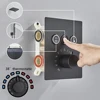Ceiling  Shower Faucet Big Rainfall LED Shower Head Concealed Shower System Black Embedded Shower 4