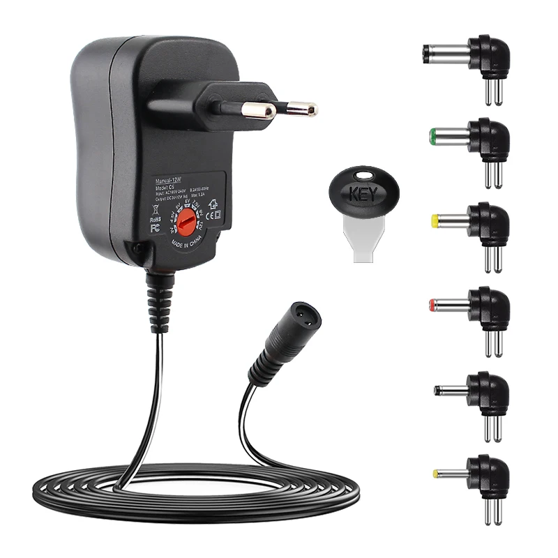 adaptador de alimentação ajustável dc led fonte de alimentação ac universal carregador ue eua para transformador