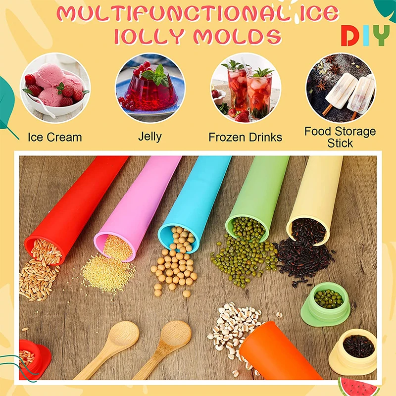 Ice Cream Molds Silicone Reusable Lolly Pop for Kids
