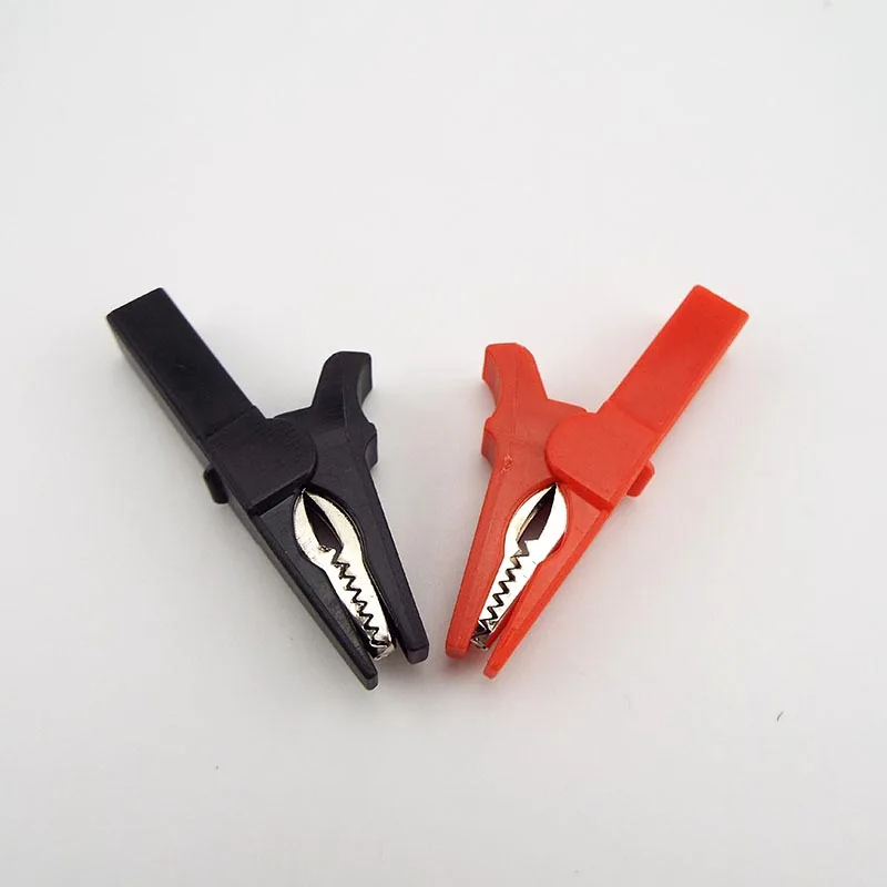 Description Picture 3 of item55mm Crocodile Clamp Probe Alligator Clip Alligator DIY Clips Test Probe Black Red Color Socket Cable Insulated Electric Clips