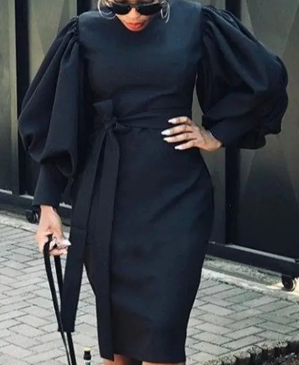 

Весенняя женская повседневная юбка с длинным рукавом, темпераментная приталенная юбка, модная сумка, юбка на бедрах, Повседневная Элегантная Юбка До Колена