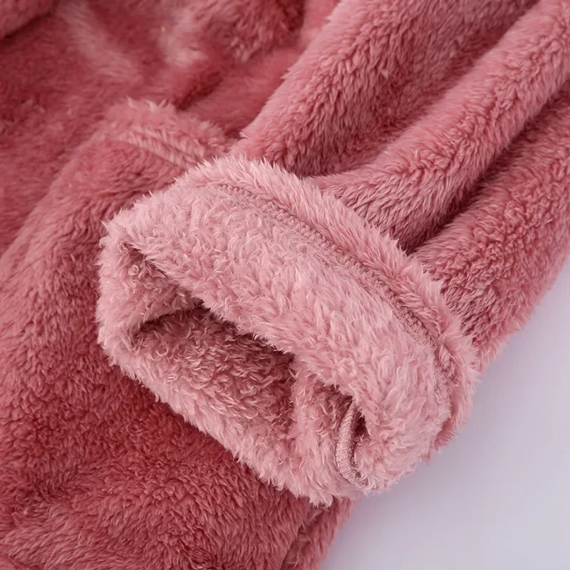 Women Dress Women Sleepwear Sleepwear Pajamas Cotton Bathrobe winter thickened flannel pajamas for lovers men's and women's warm bathrobes household clothes robes bath robe