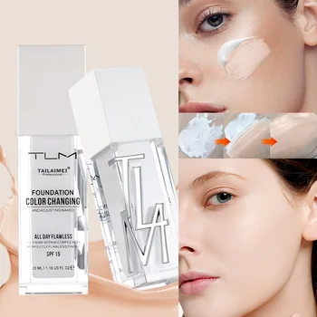 Warm Liquid Foundation SPF15 Sunscreen, Durable And Easy To Apply Face Liquid Foundation