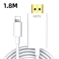 Fonken 1080P HDTV Cable with HDMI - Compatible Digital AV Adapter - 1.8m (WHITE)