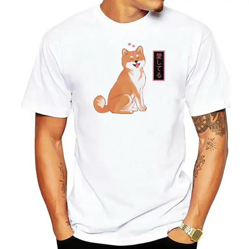 Симпатичная японская футболка Akita Inu Doggie для мужчин Предварительно сжатая