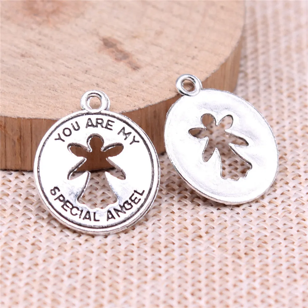 

Nail Charms You Are My Special Angel Charms Vintage Jewelry 22x18mm 10pcs