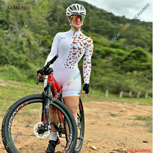 Conjunto de Maillot de Ciclismo de manga larga para mujer, traje ajustado  de triatlón, Ropa de Ciclismo, camisetas de bicicleta, mono 2023 -  AliExpress