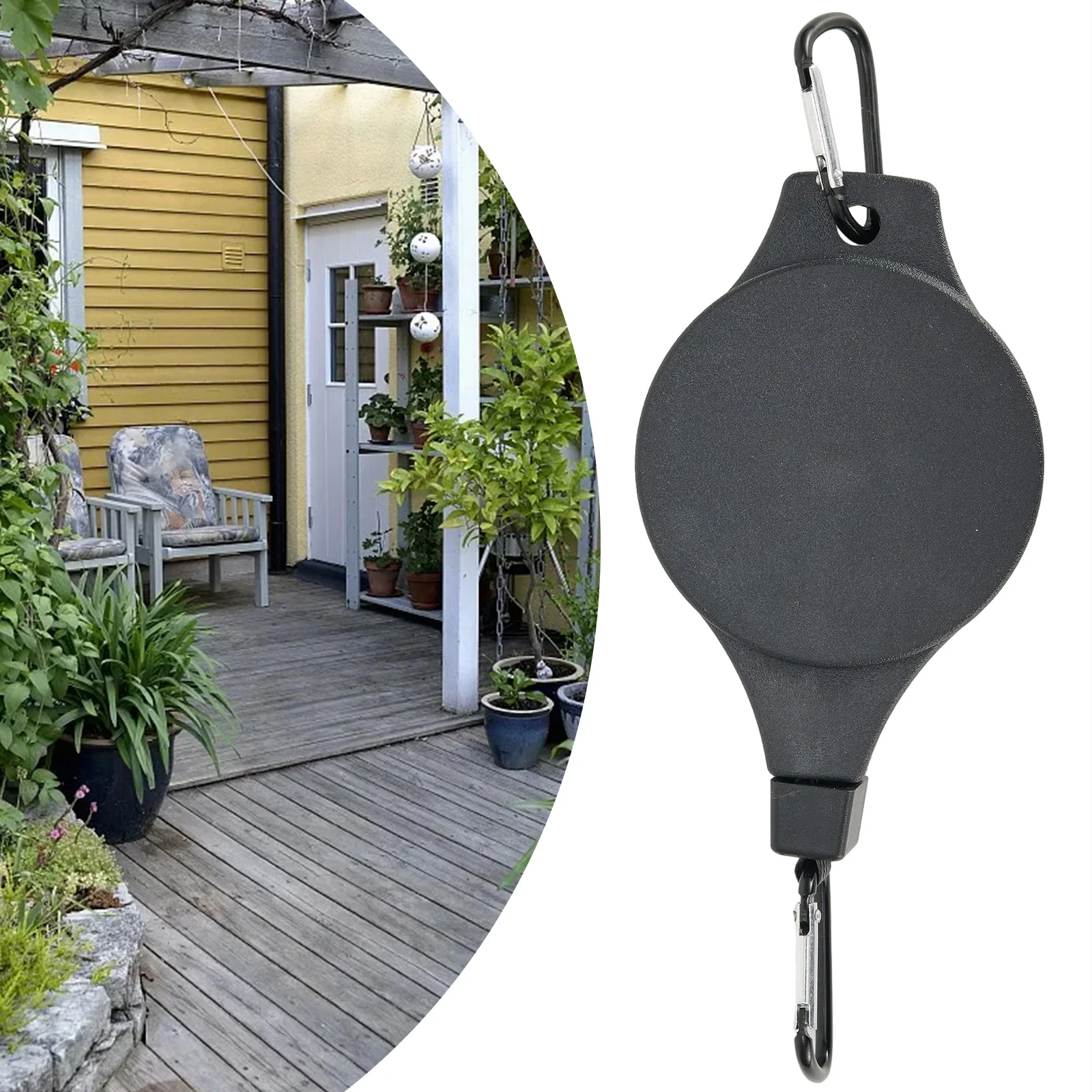90cm Strong Retractable Hanging Basket Pull Down Hanger Pulley Plant Yard Flower Hanger Hook Garden Baskets Plant Pots Hook