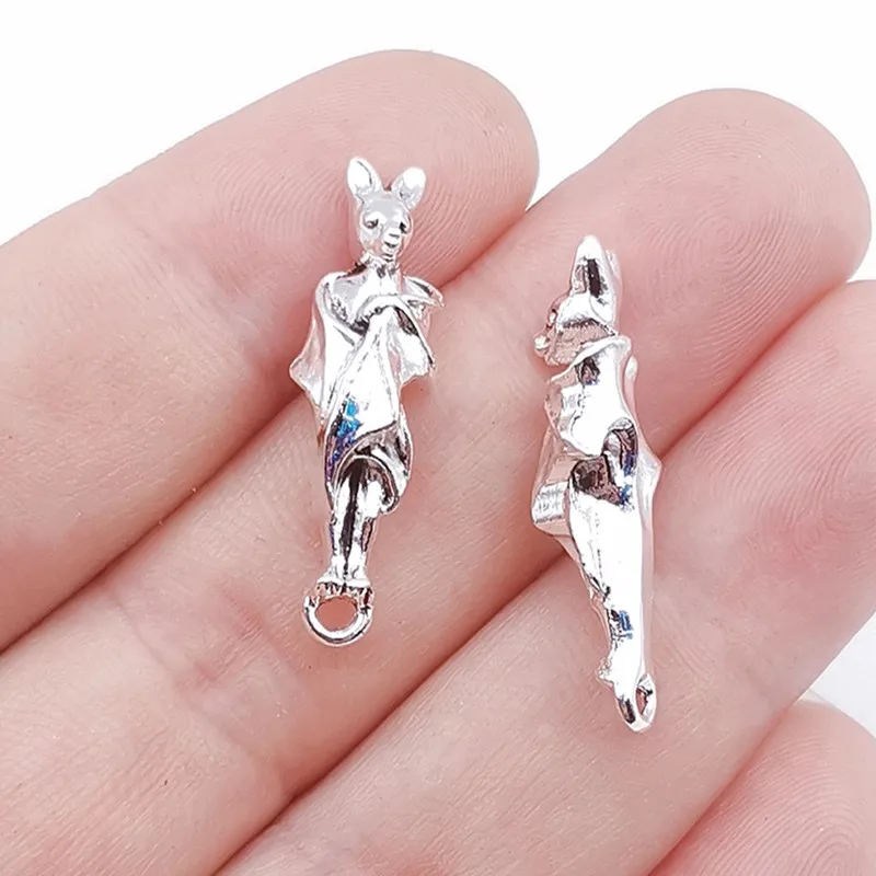 

10Pcs3D Silver Bat Charms Alloy Pendant For Jewelry Making Diy Bracelet Necklace Earrings Handmade Accessories Supplies