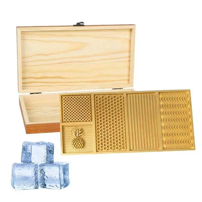 

Ice Designer Tray Quick Ice Release Molds Ice Cube Maker Brass Craft Modern Molds For Clear Ice Cocktails Ice Cube Stamp
