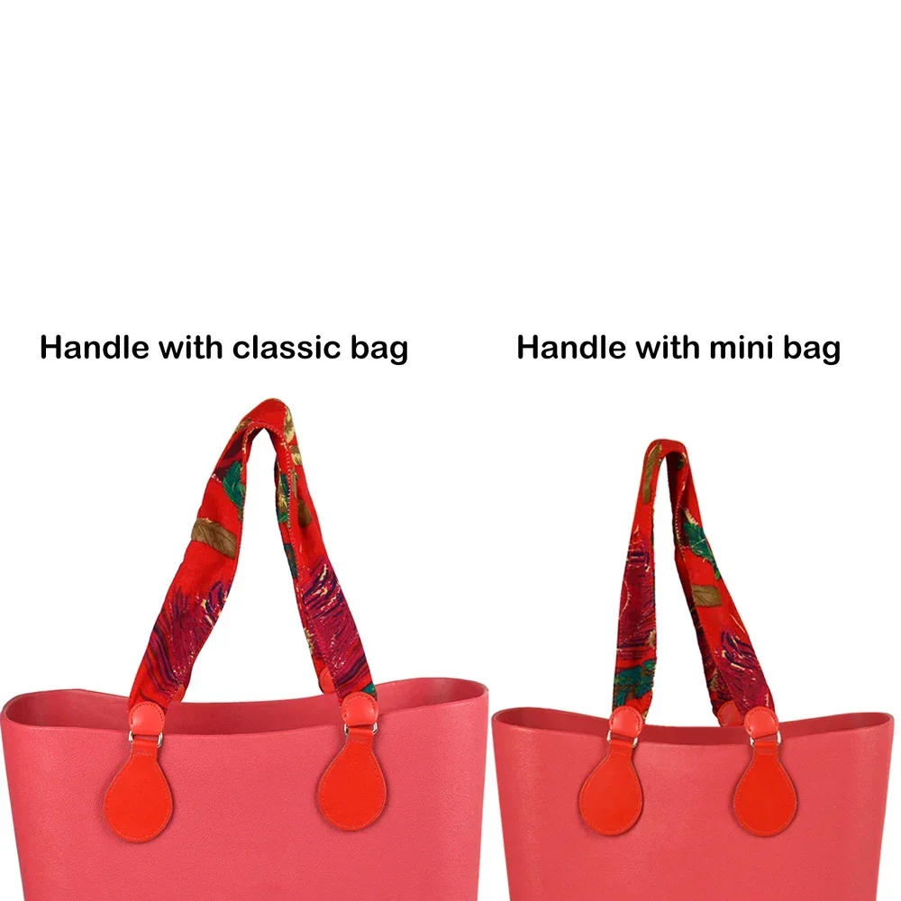 Tanqu Pair Soft Floral Fabric Handle with Drop End for Bag O Bag