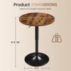 Round Pub Table Height Adjustable with 360 Swivel MDF Tabletop Dining Bistro Cafe Home Bar Rustic Brown 4