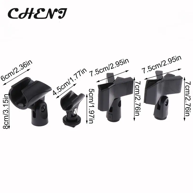 1Pc Microphone Clip Universal Spring Clip Flexible Mic Holder Clamp Accessory Black Mount Stand Plastic Mic Clamp Holder images - 6