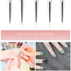 9PCS Acrylic Gel Nail Art Brush Set for Nails,Manicure Brush Tools Kit for Home Professional Salon,Nail Liner Brush and Dotting 3