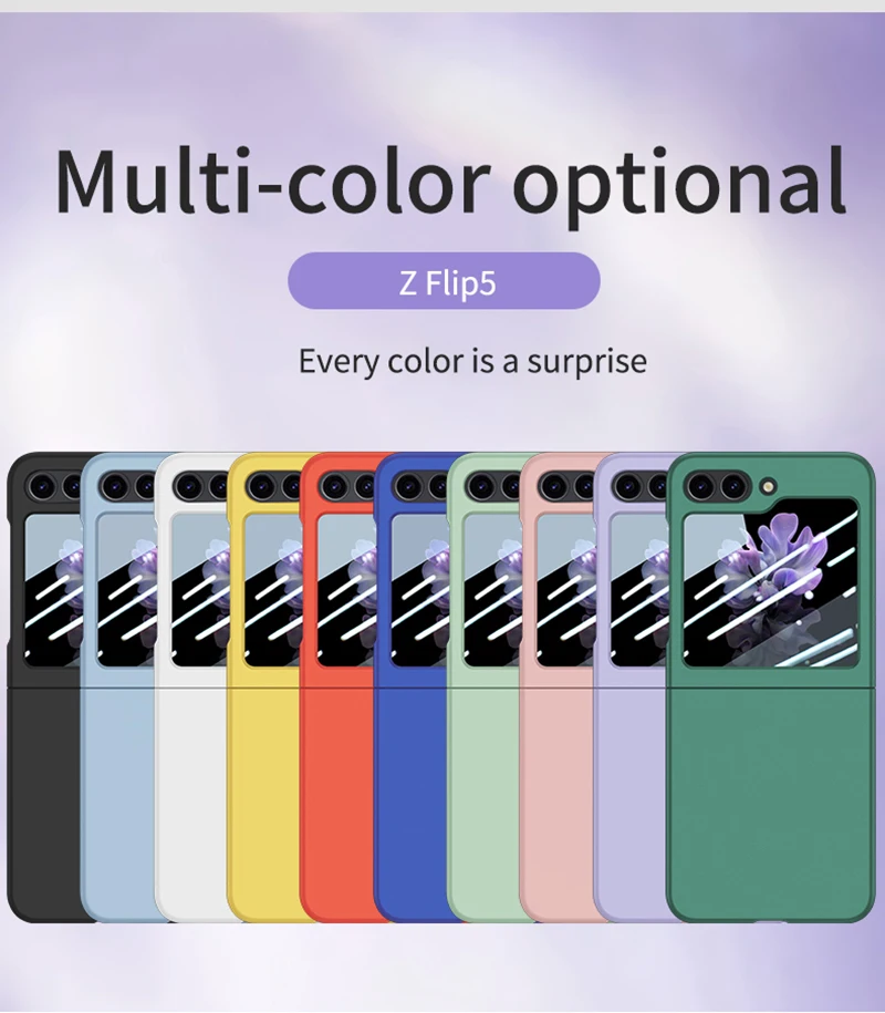 Handyhülle für Samsung Galaxy Z Flip 5 5G mit rückseitigem Glasschutz aus Kunststoff_voghion.com