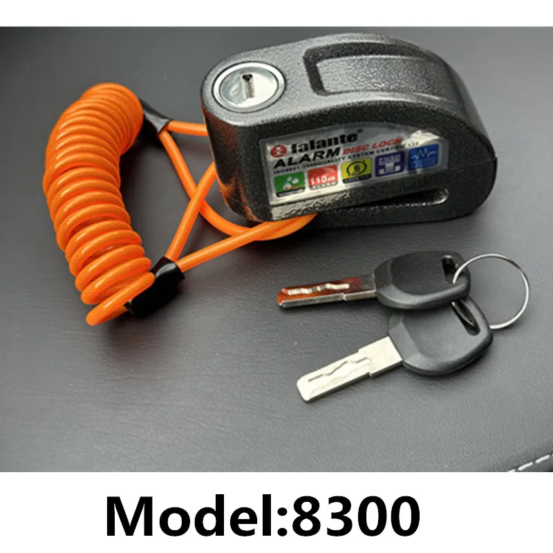 High-Decibel Anti-Theft Disc Brake Lock for Motorcycles and Bicycles with Audible Alarm and Reminder Cable