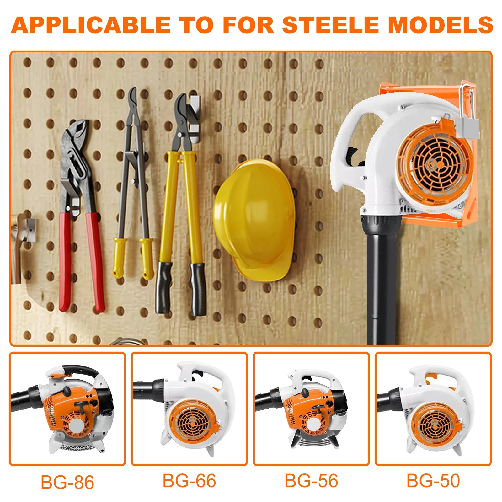Handheld Leaf Blower Storage Rack Rustproof Leaf Blower Wallmount Bracket Heavy Duty Sturdy Storage Holder for BG-50
