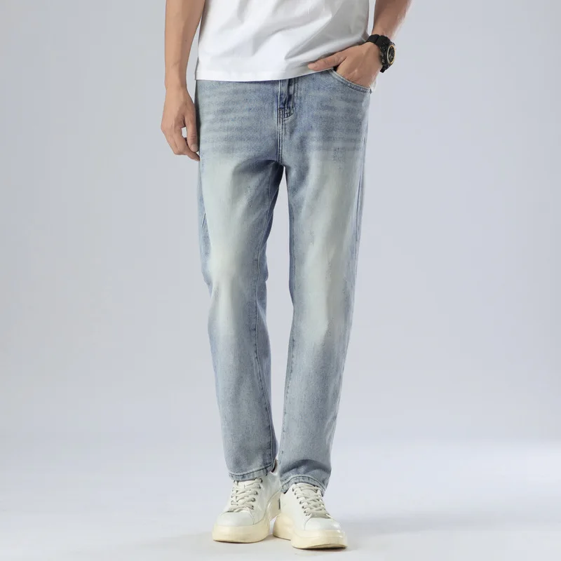 Jeans for Men  Slim Simple Distressed Skinny Trousers Casual Fashion Streetwear Denim Pants