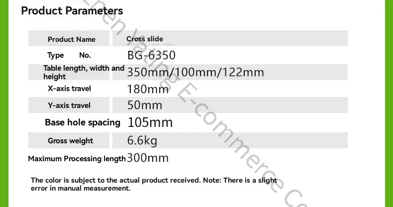 Precision Cross Slide Table Worktable BG-6350 Bracket Mini Micro Multifunctional