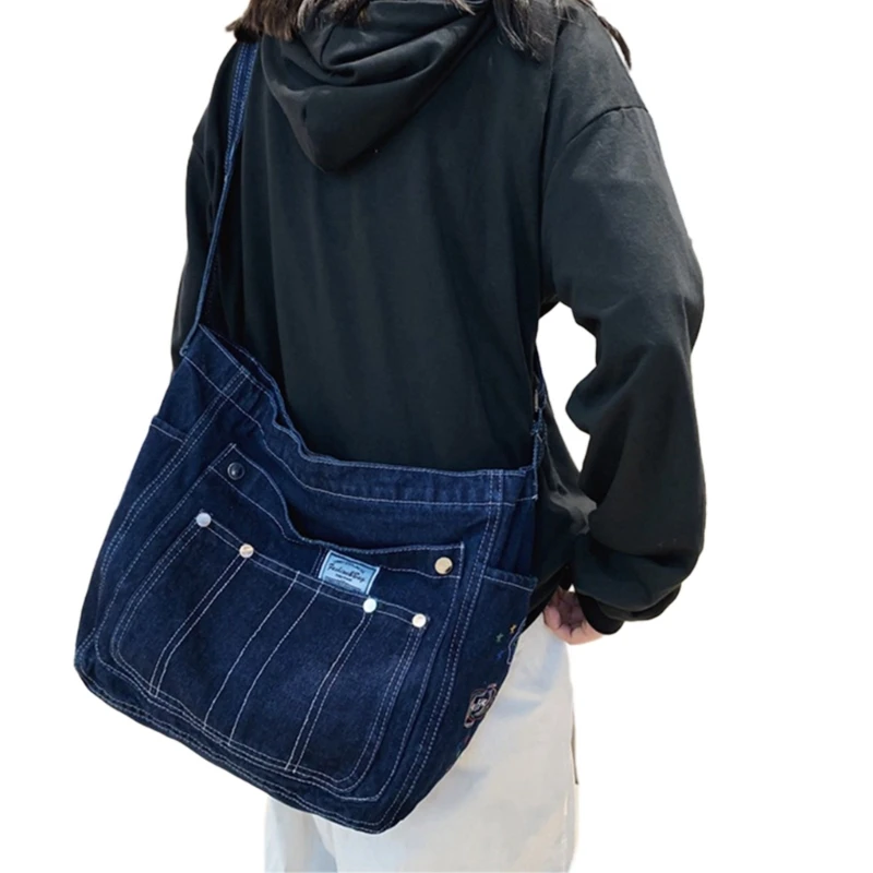 Shoulder Bag for Women Multifunctional & Stylish Denims Crossbody Bag Vintage Denims Shoulder Bag for Everyday Use Gift E74B