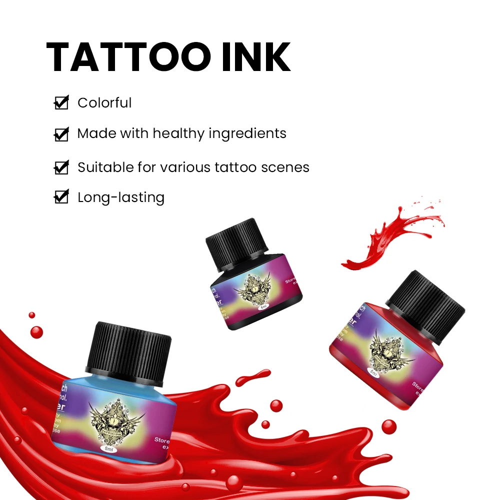 Professional Tattoo Inks 30ml/5ml Black White Red Colorful Tattoo Pigment for Permanent Makeup Body Art Pigment Supplies tattoo ink,tattoo ink pigment