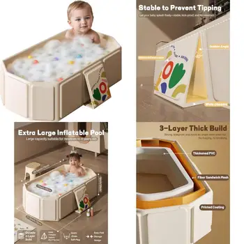 portable bathtub - collapsible bath tub non-slip base cat dog wash shower basin foldable bathtub for small spaces white 1