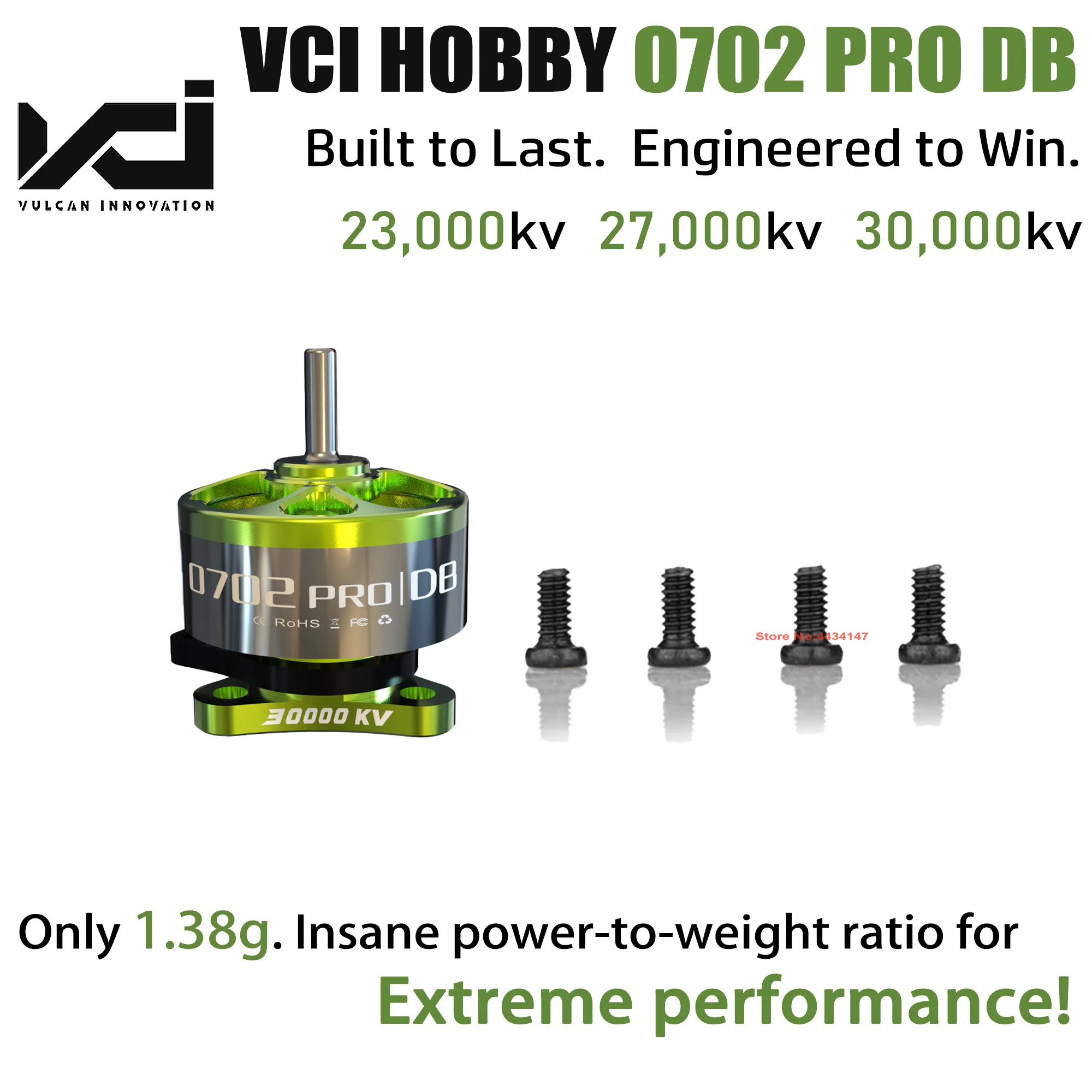 Moteurs VCI 0702 Pro TinyWhoop 30000KV 27000KV 23000KV - Lot de 4