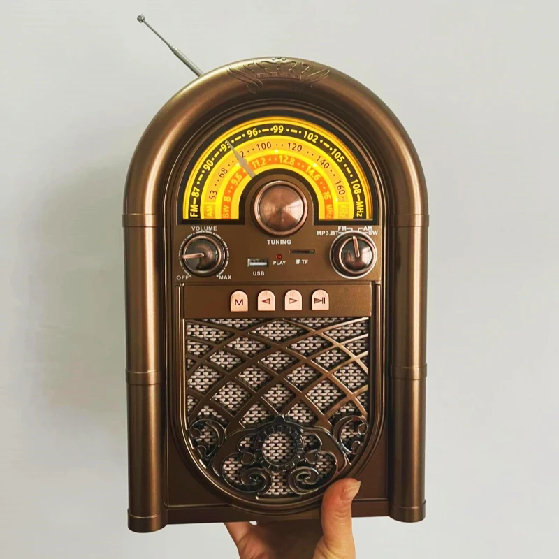 Vendita Calda Vintage Am Fm Sw 3 Bande Supporto Radio Usb Tf Card Lettore Mp3 Altoparlanti Bluetooth Wireless In Legno Power Home Boombox