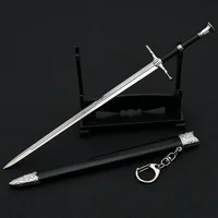 22cm The Witchers Enhanced Edition White Wolf Steel Long Sword Butcher of Blaviken Exotic Beast Game Metal Sword Weapon Gift Toy 1